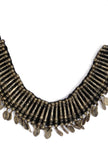 Sama Black Silver Brass Tribal Necklace