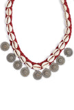 Sidham Red Cowrie Shell Tribal Necklace