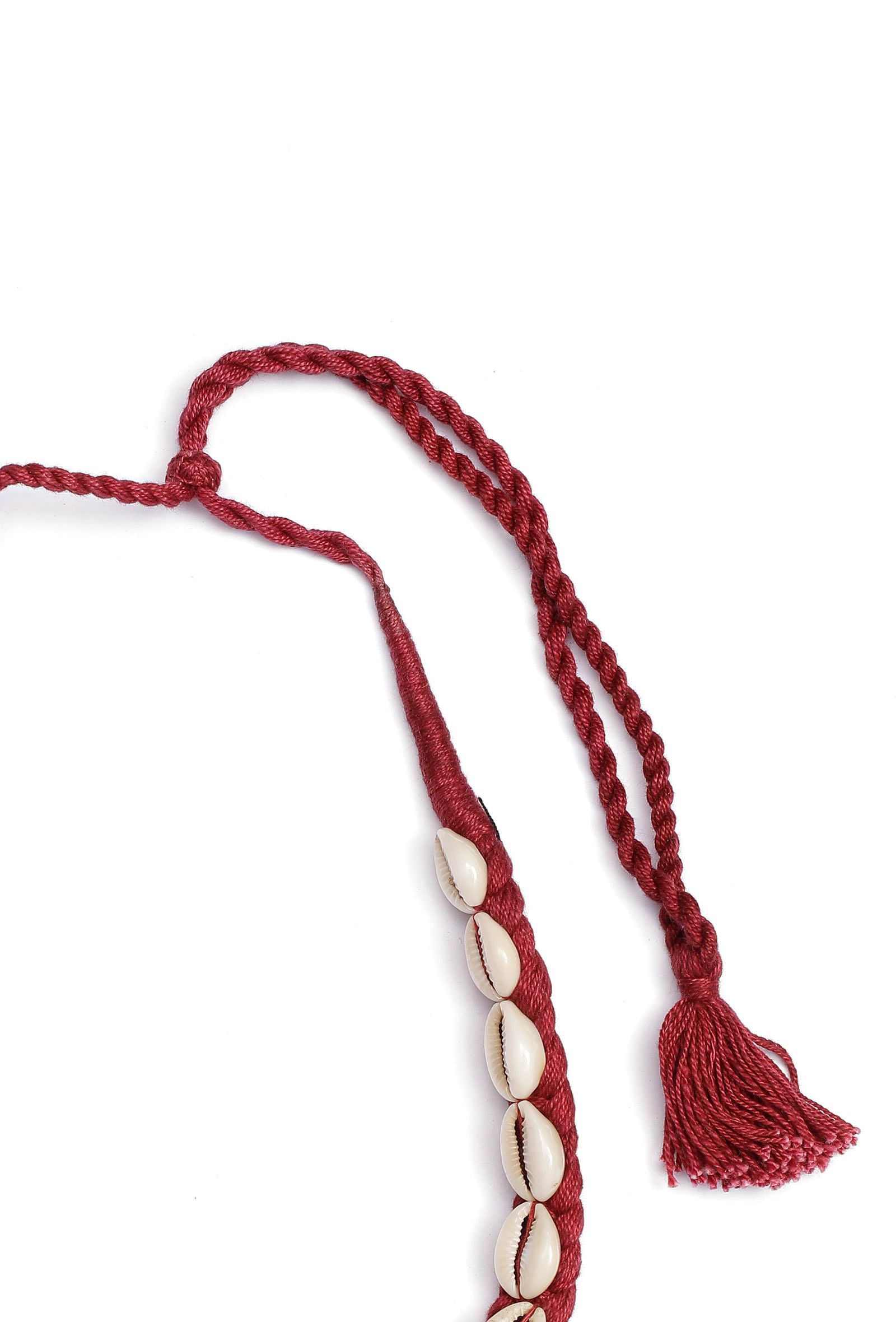Sidham Red Cowrie Shell Tribal Necklace