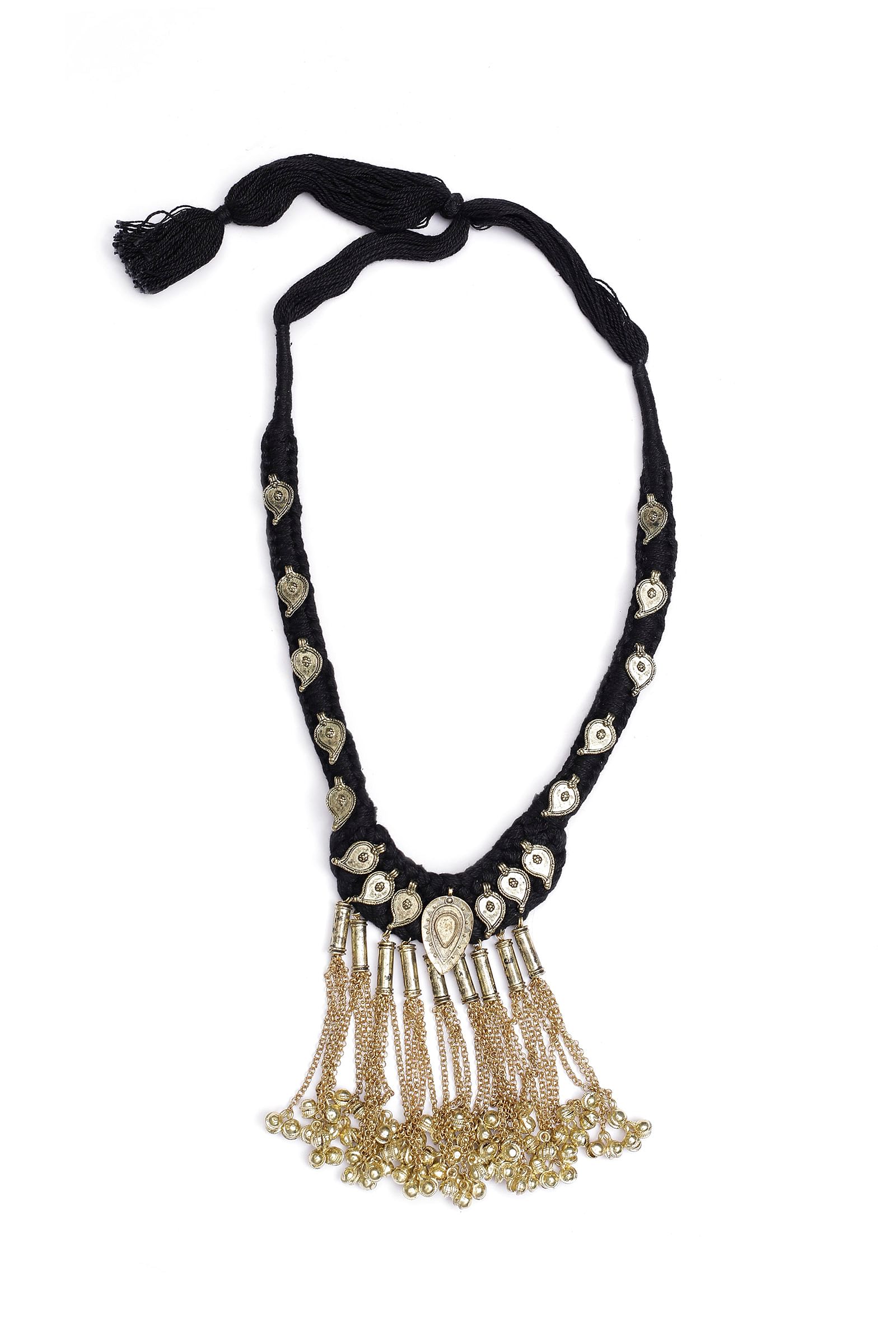 Onyx Black Chain Tribal Necklace