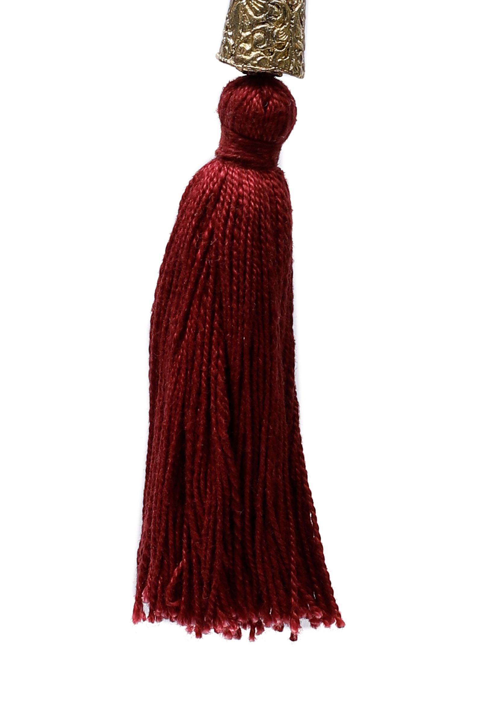 Maroon Tassels Tribal Earrings