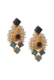 Auster Gold Stone Pearl Earrings