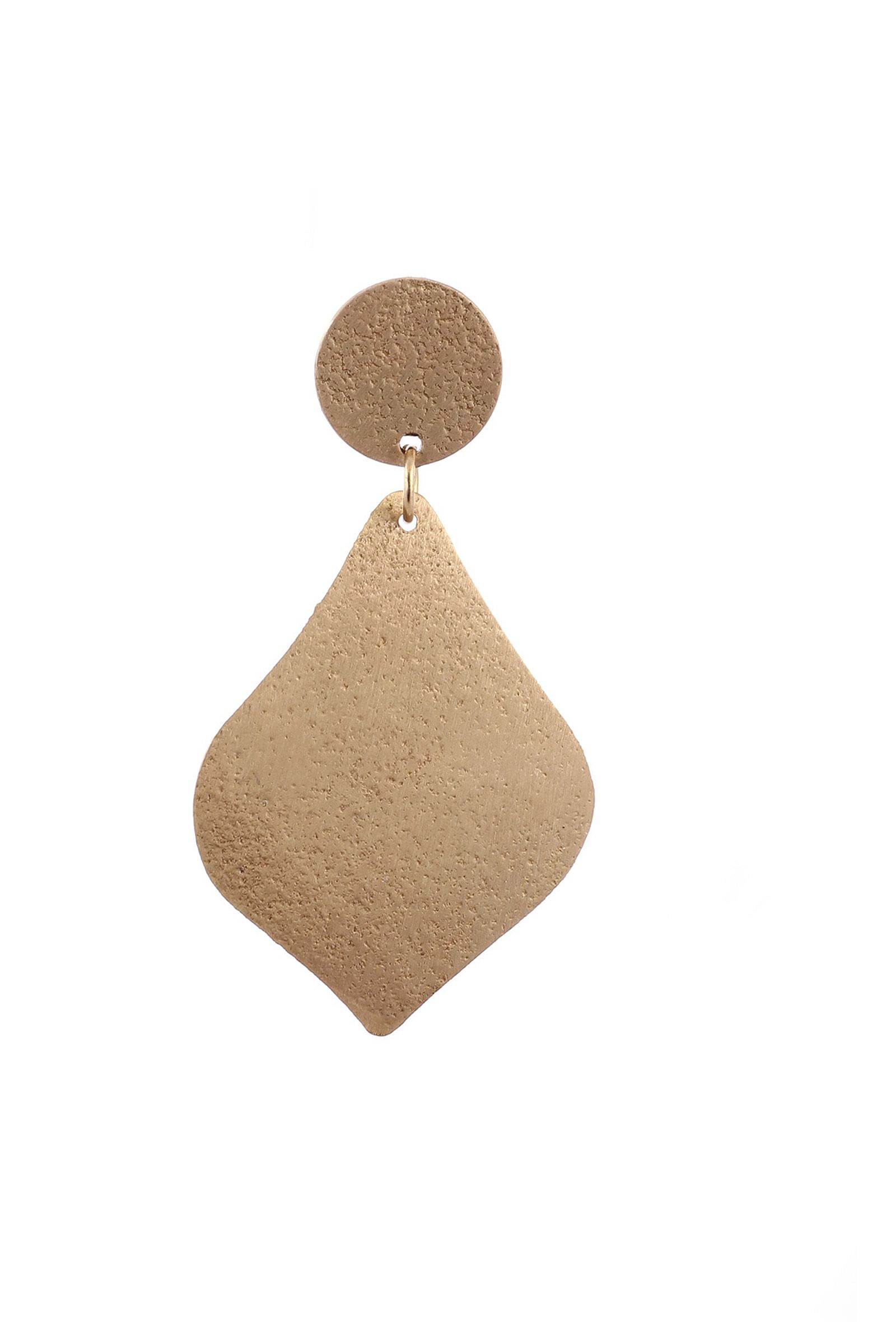 Leaf Motif Brass Earrings