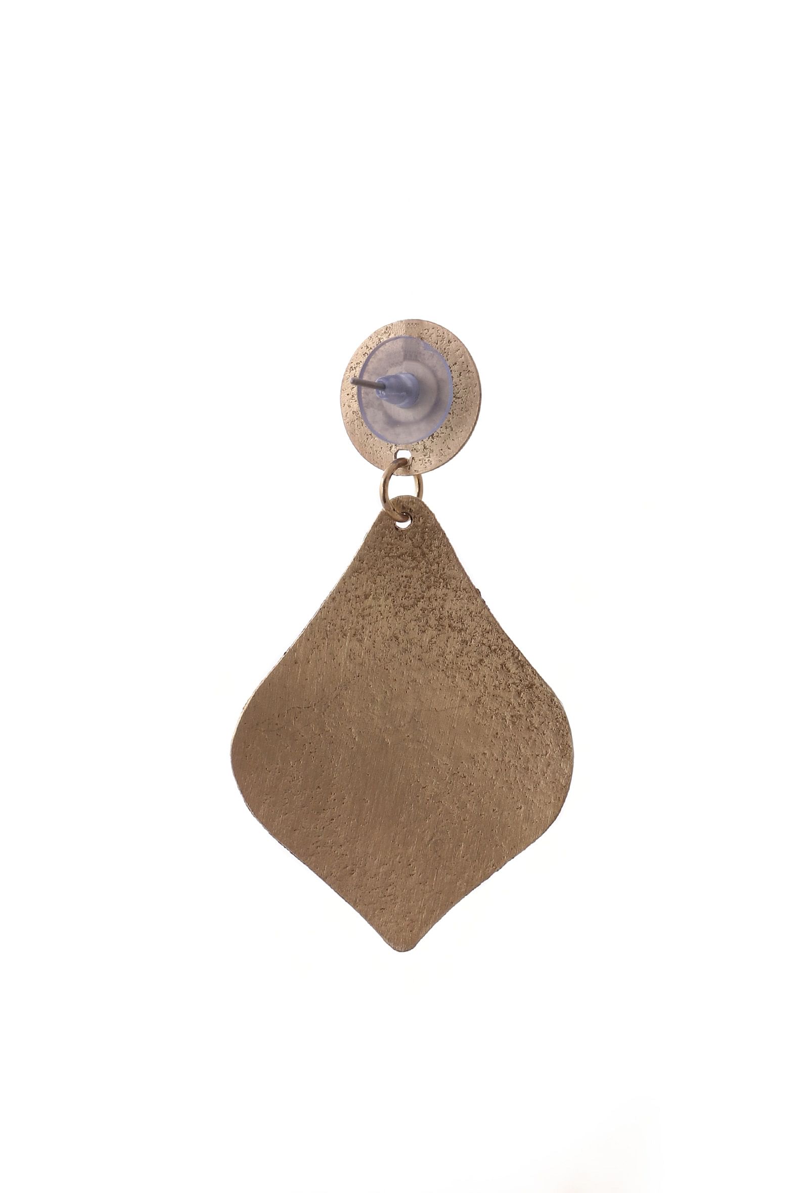 Leaf Motif Brass Earrings