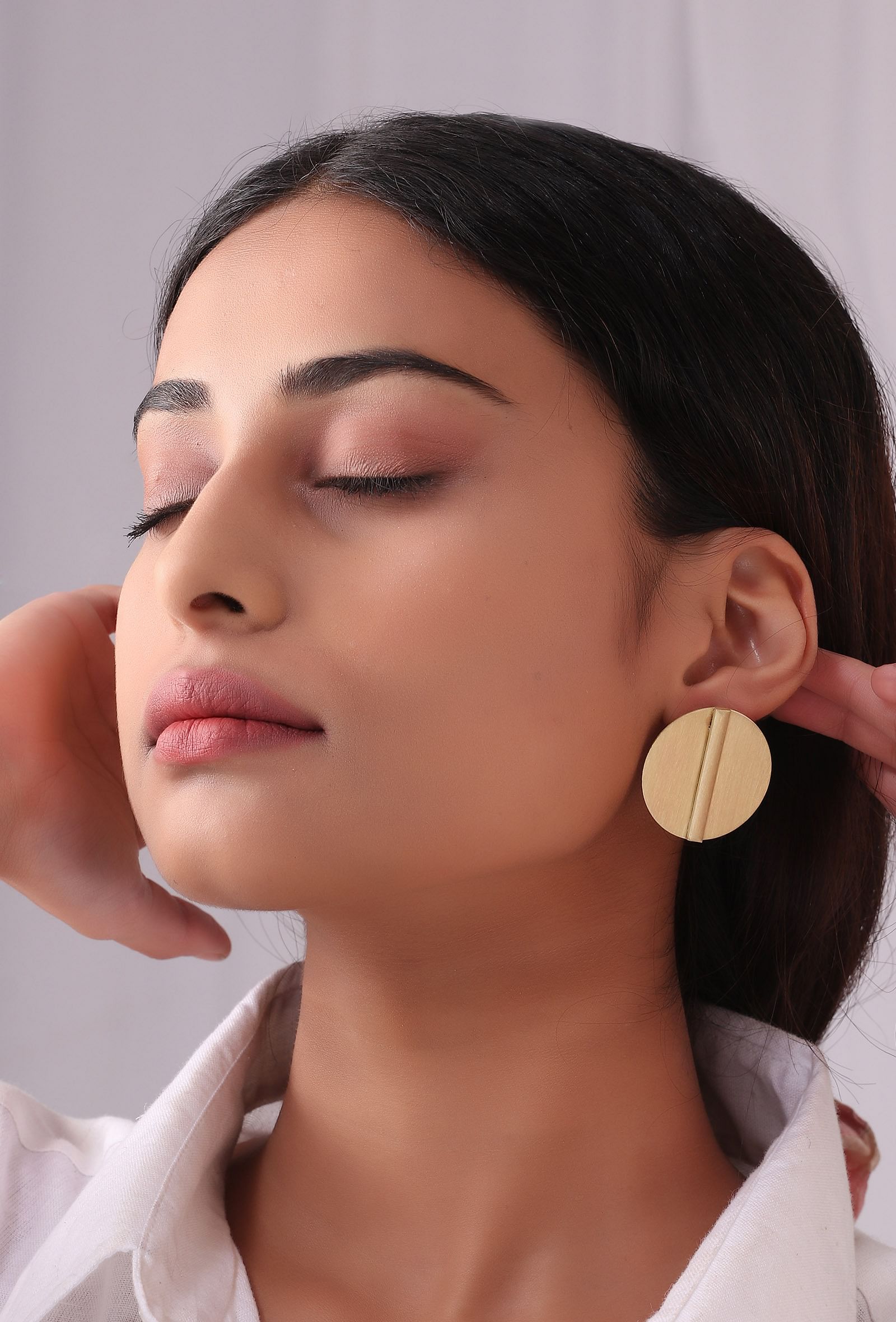 Rehea Sphere Brass Earrings