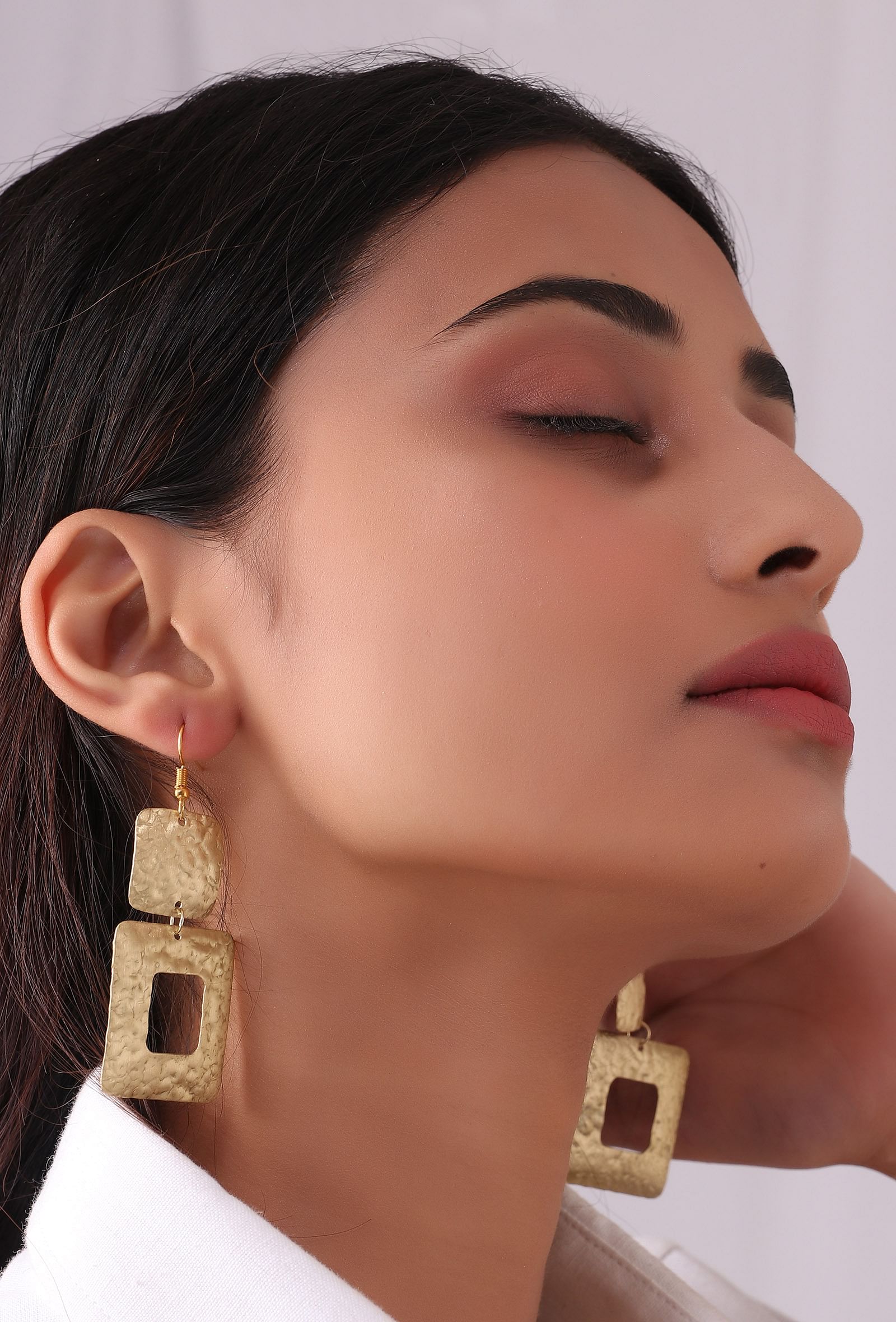 Turkish Squared Brass Earrings