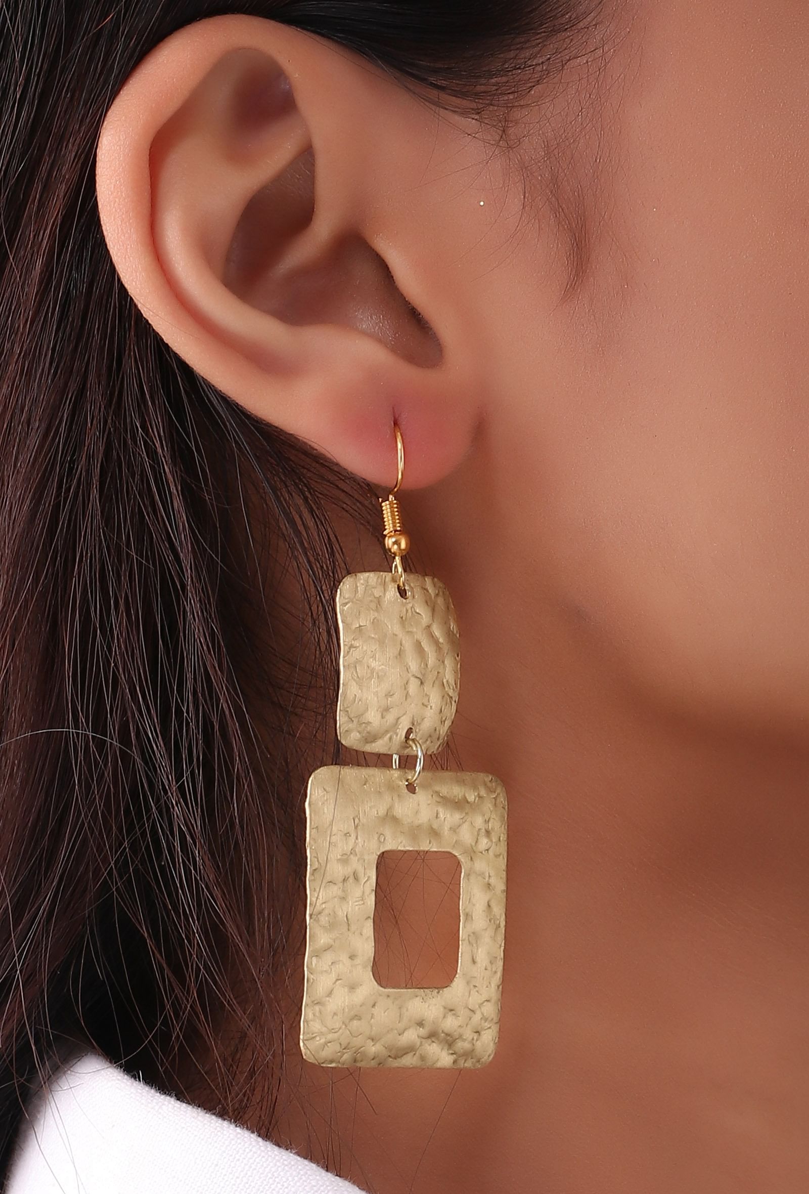 Turkish Squared Brass Earrings
