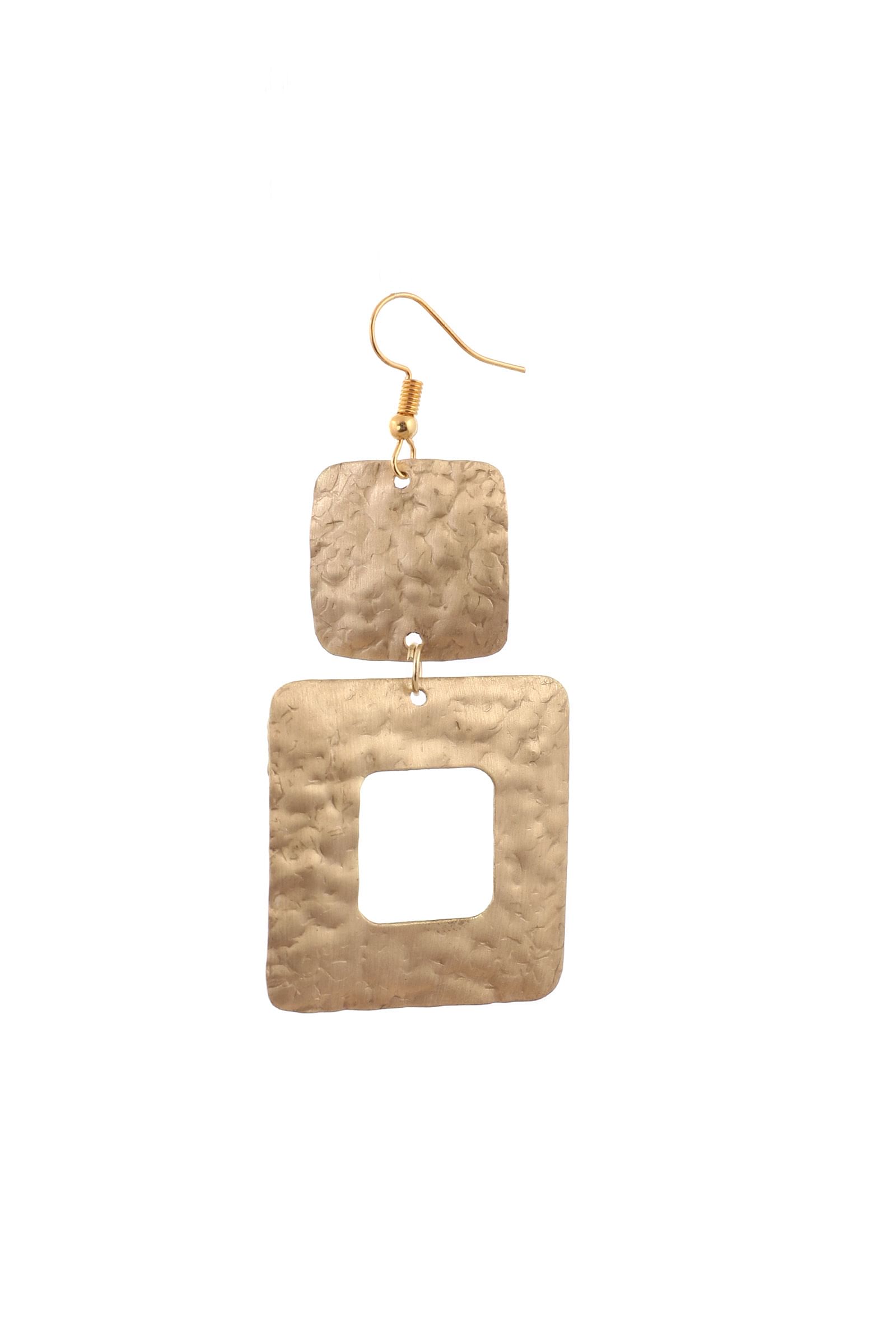 Turkish Squared Brass Earrings