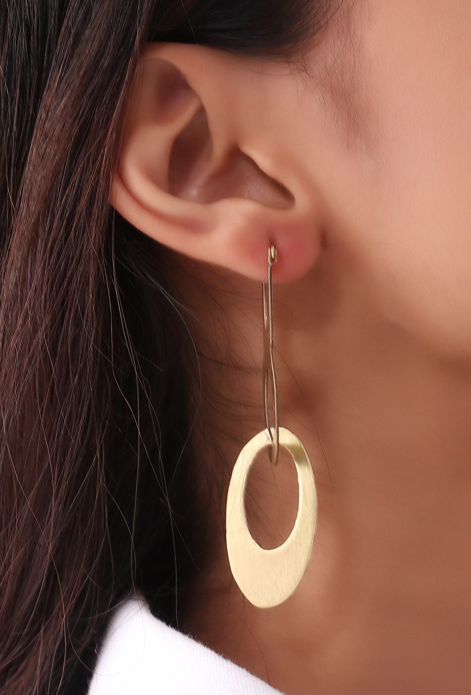 Tie on Tie Brass Earrings