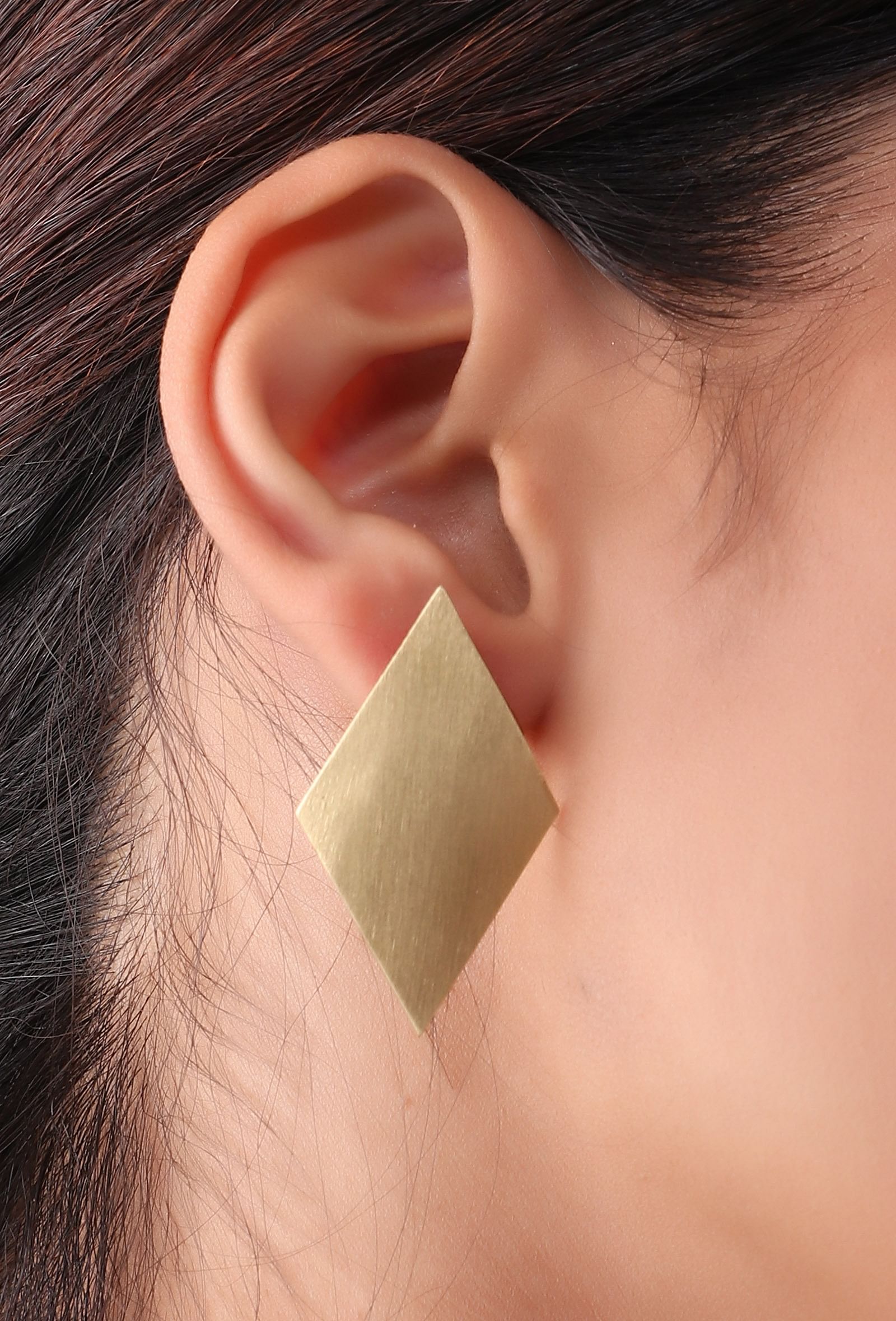 Triangle Brass Earrings