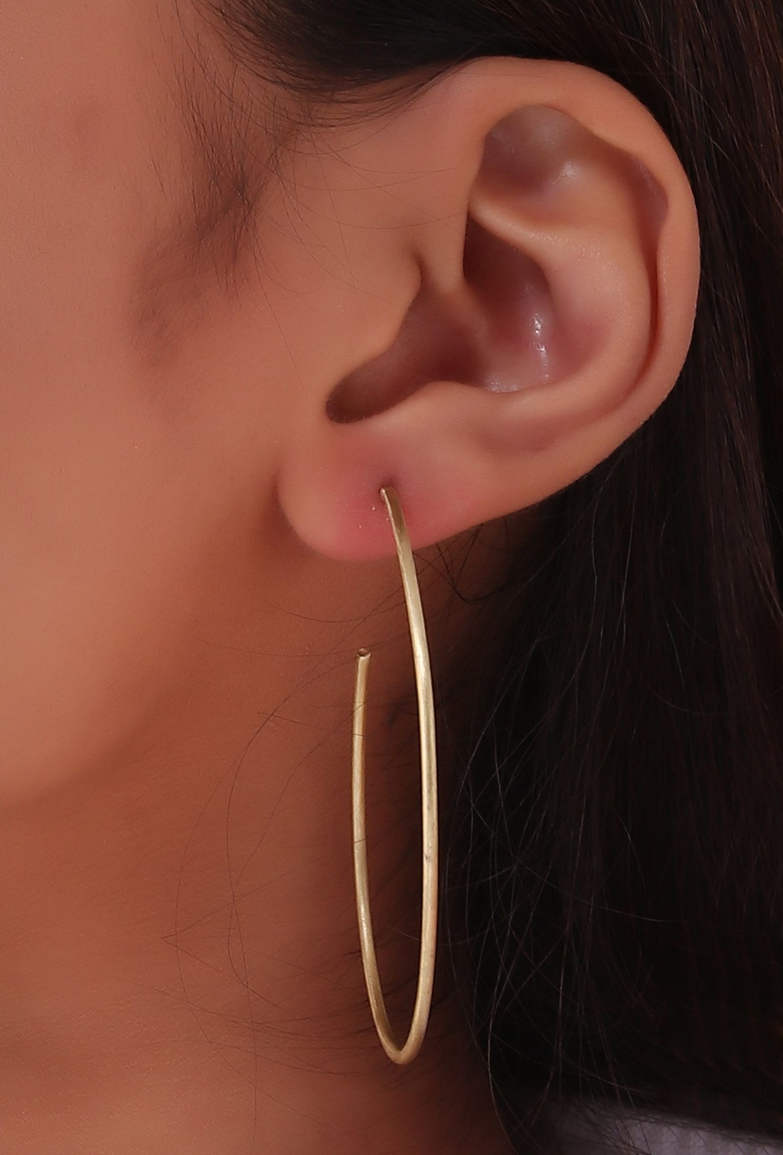 Arc Line Brass Earrings