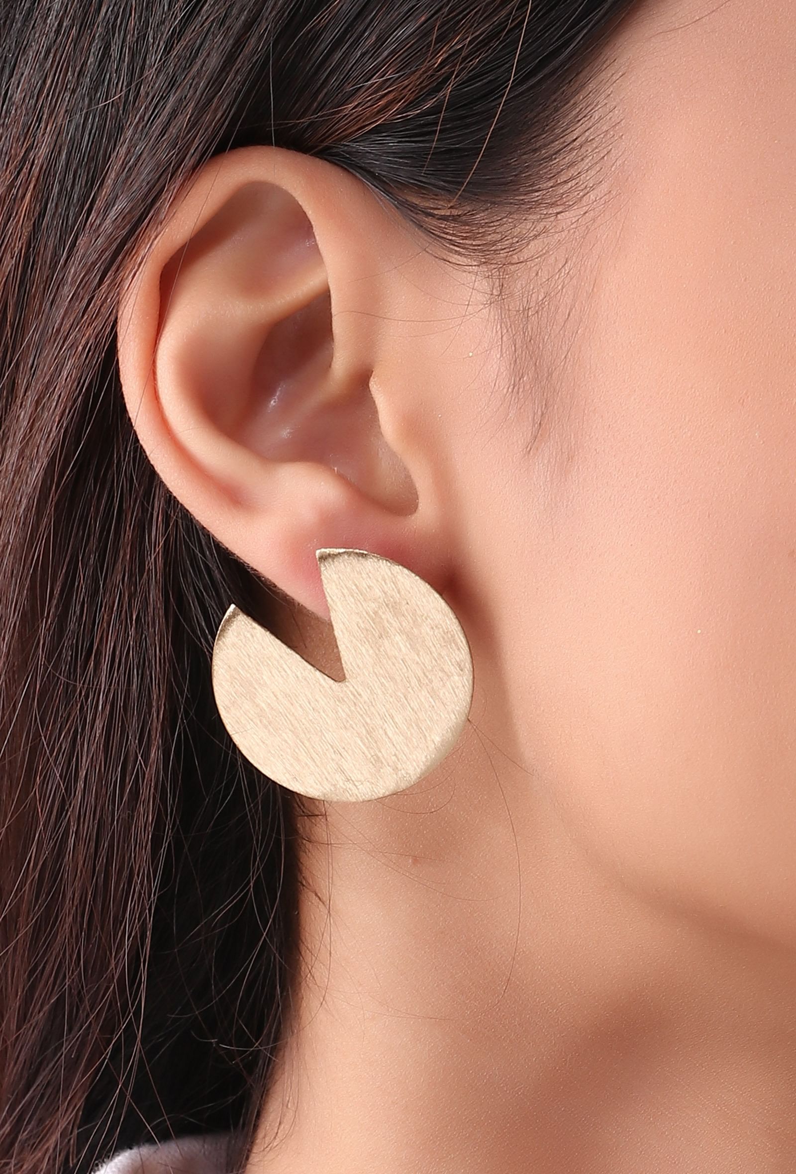 Pac Man Brass Earrings