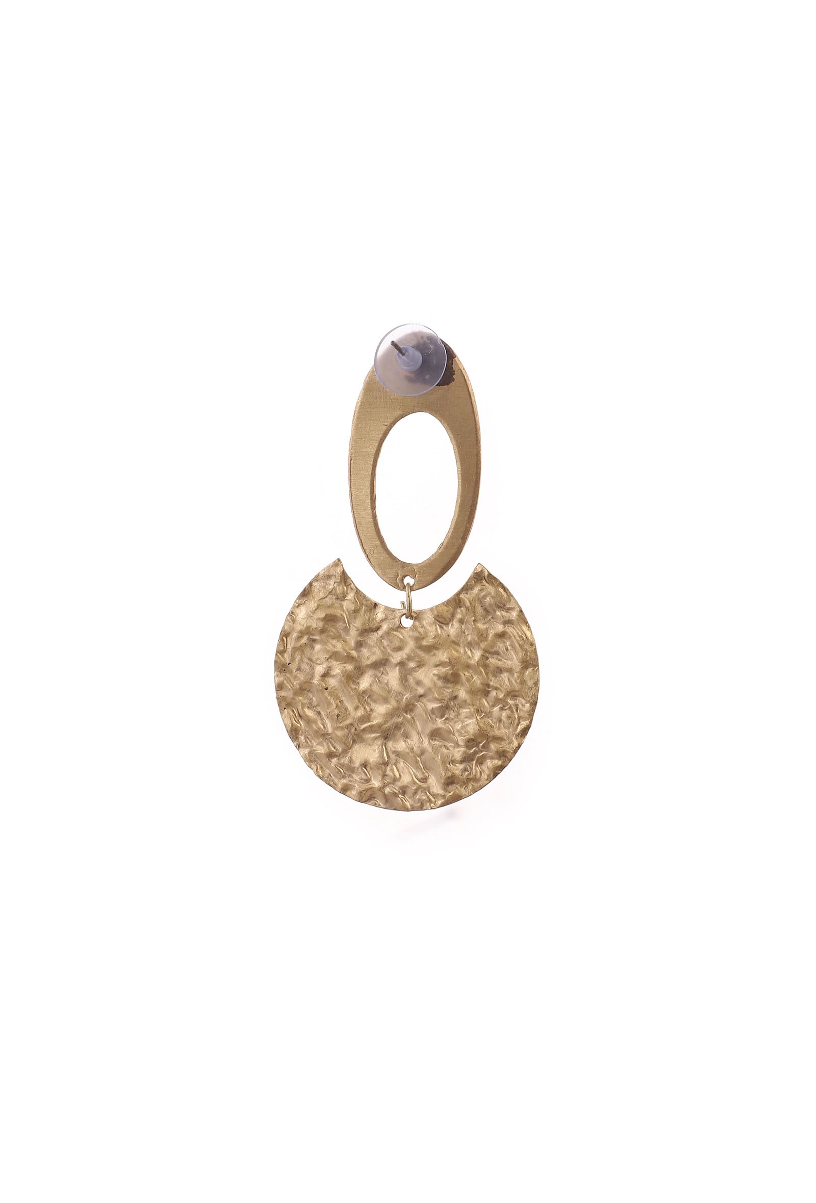 Half Moon Layer Brass Earrings