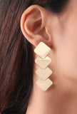 Four Square Layered Brass Earrings