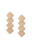 Four Square Layered Brass Earrings