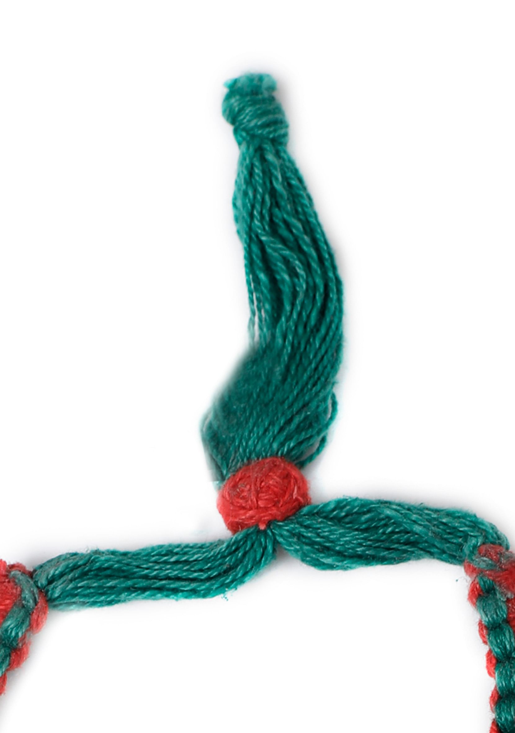 Ethnic ghungroo anklet in teal and red