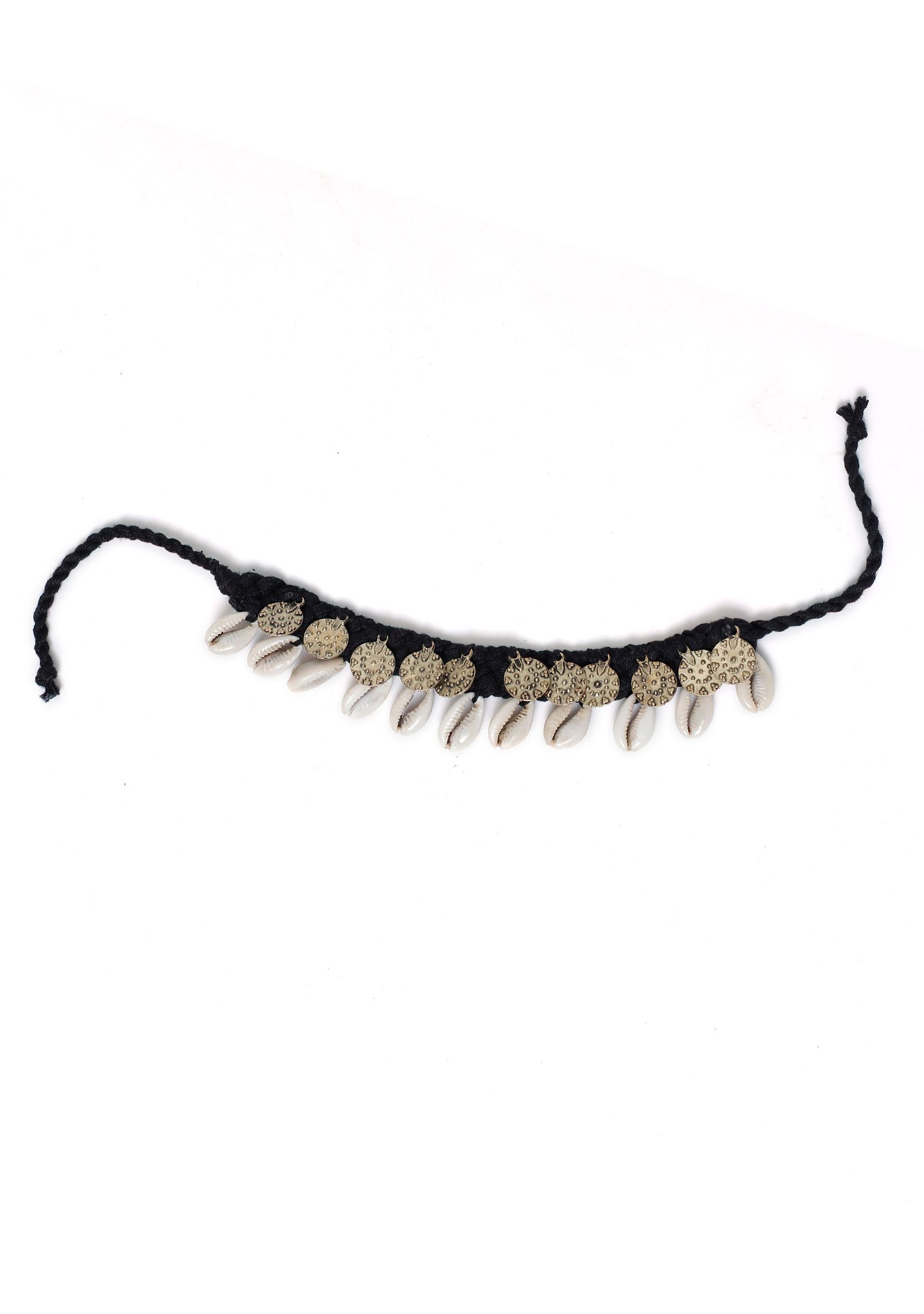 Tribal Black Cowrie Shell Anklet for Women