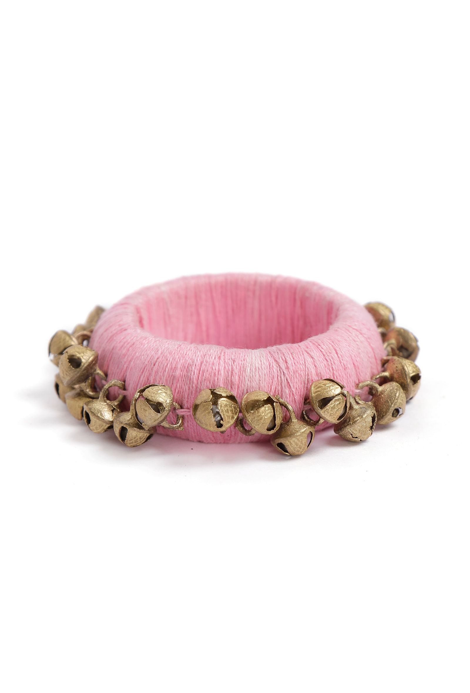 Pink Thread Wooden Bangles