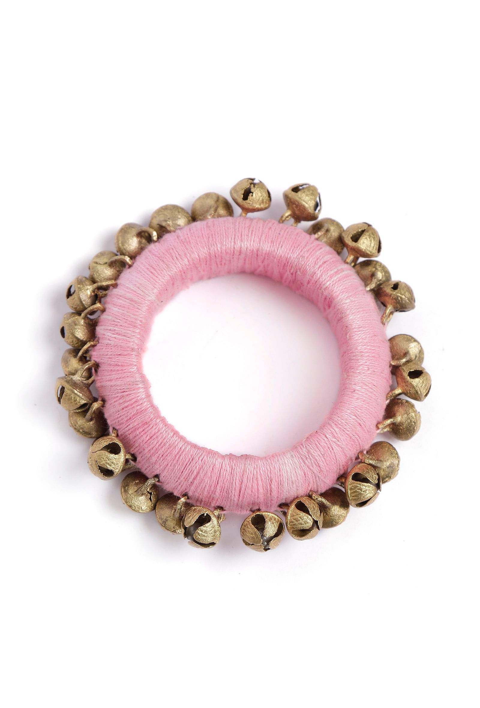 Pink Thread Wooden Bangles
