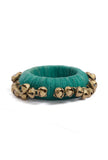 Teal Thread Wooden Bangles