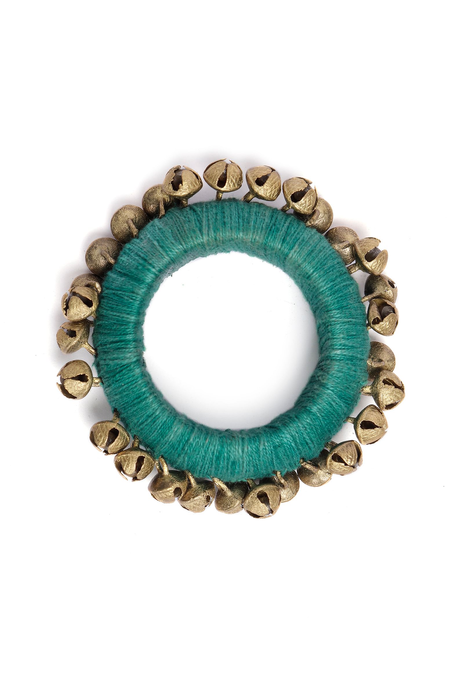 Teal Thread Wooden Bangles