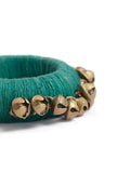 Teal Thread Wooden Bangles