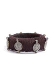 Onyx Brown Thread Wooden Bangles