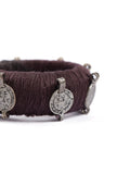 Onyx Brown Thread Wooden Bangles