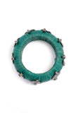 Green Teal Thread Wooden Bangles