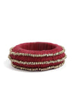 Maroon Thread Wooden Bangles