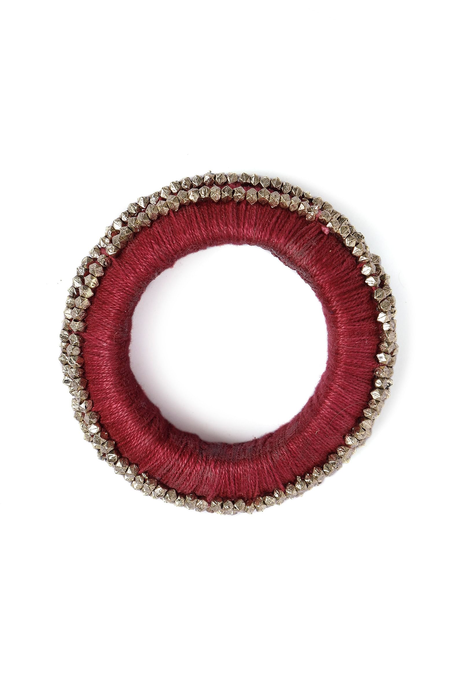 Maroon Thread Wooden Bangles