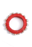 Orange Thread Wooden Bangles