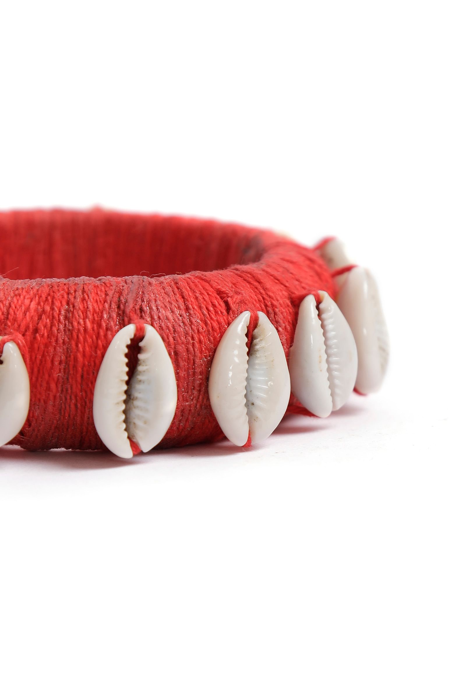 Orange Thread Wooden Bangles