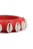 Orange Thread Wooden Bangles