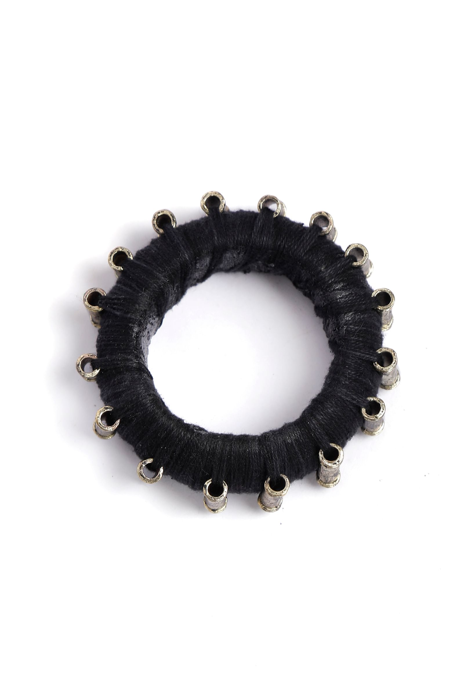 Onyx Black Thread Wooden Bangles