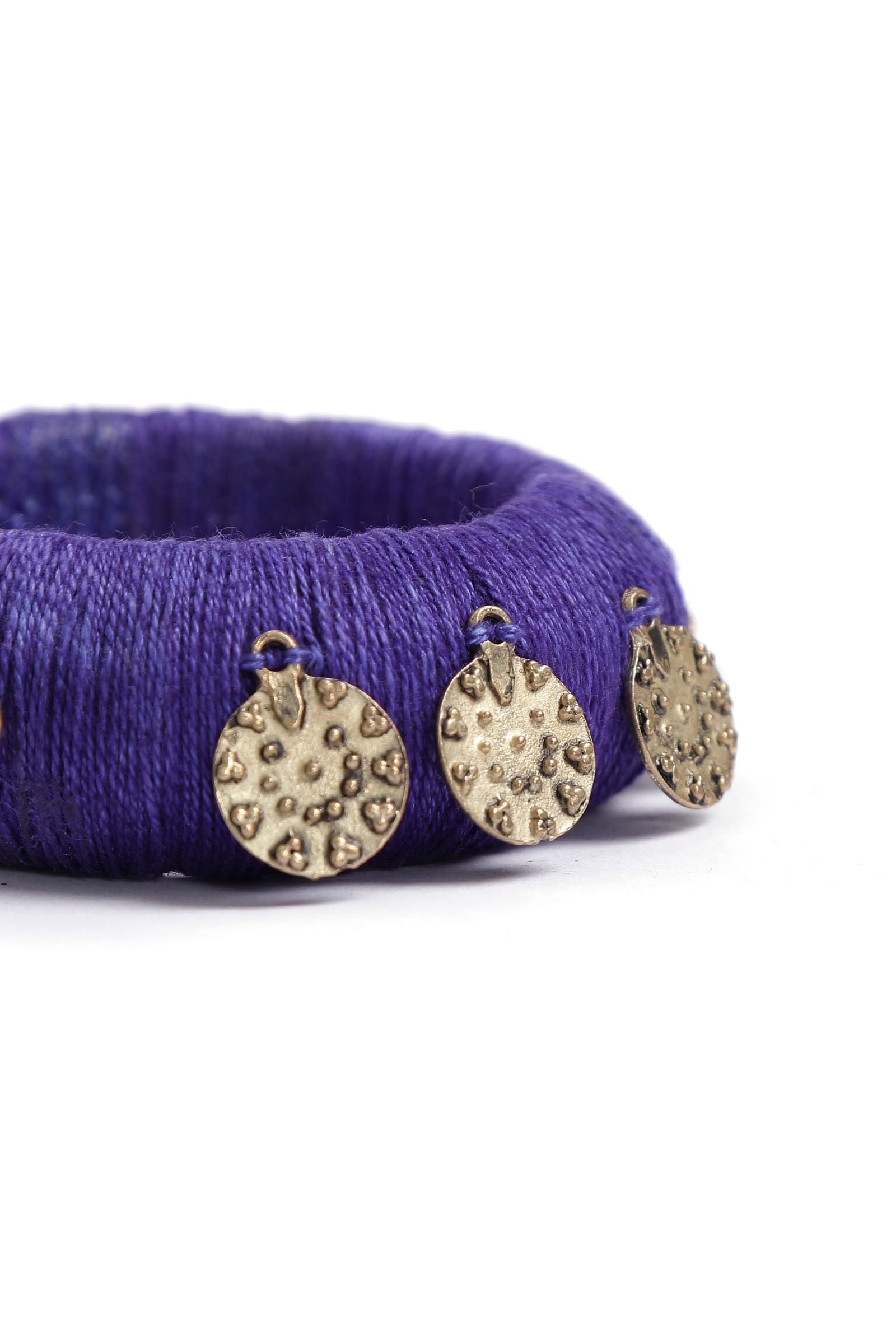 Indigo Thread Wooden Bangles