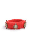 Tangerine Orange Thread Wooden Bangles