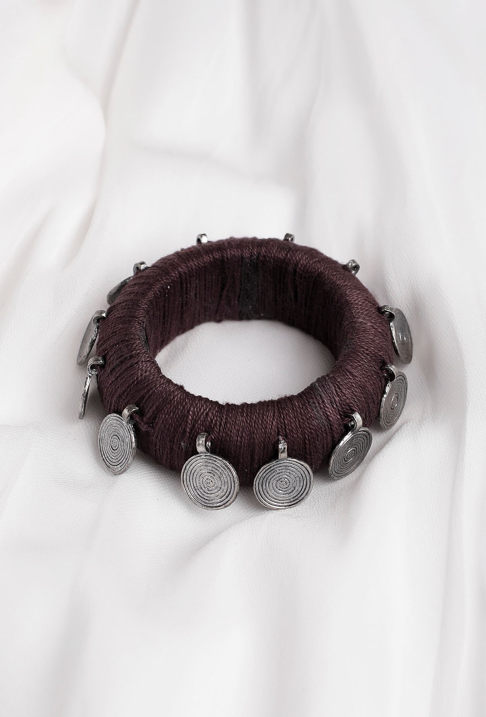 Brown Thread Wooden Bangles