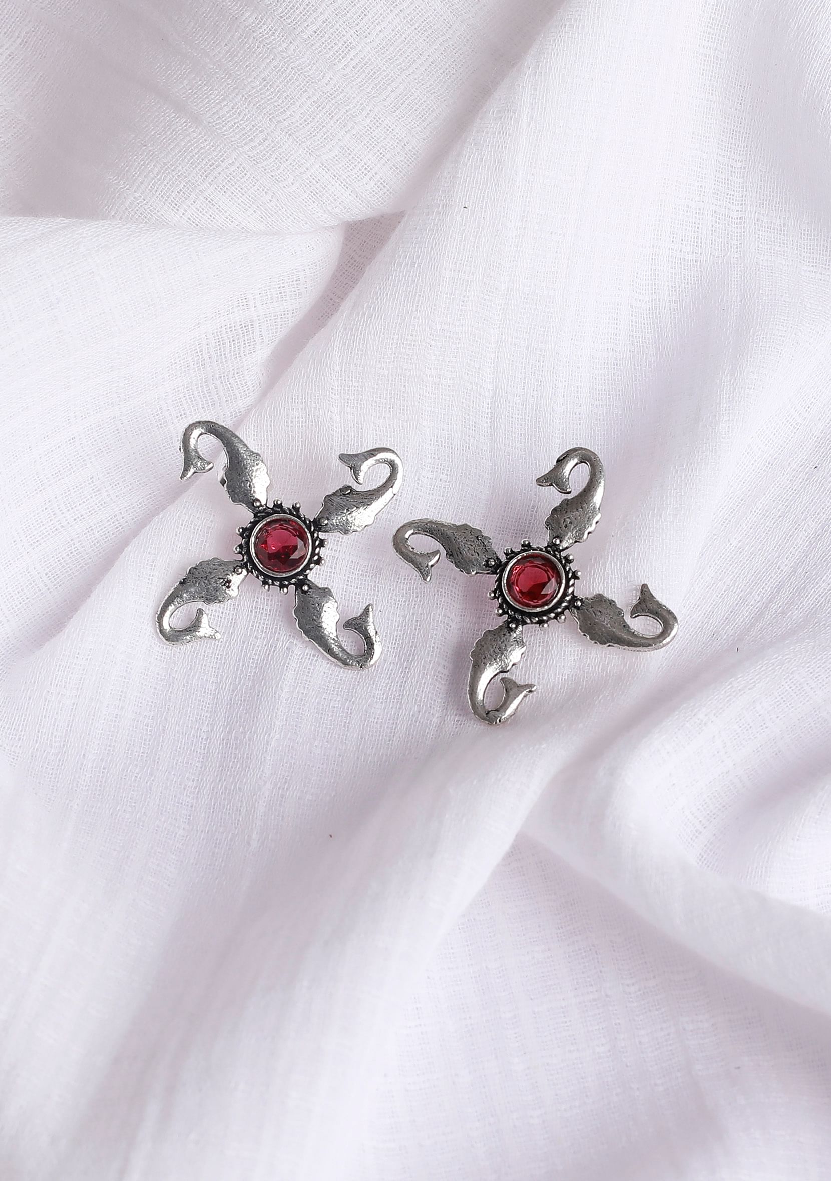 Rose Pink Brass Earrings