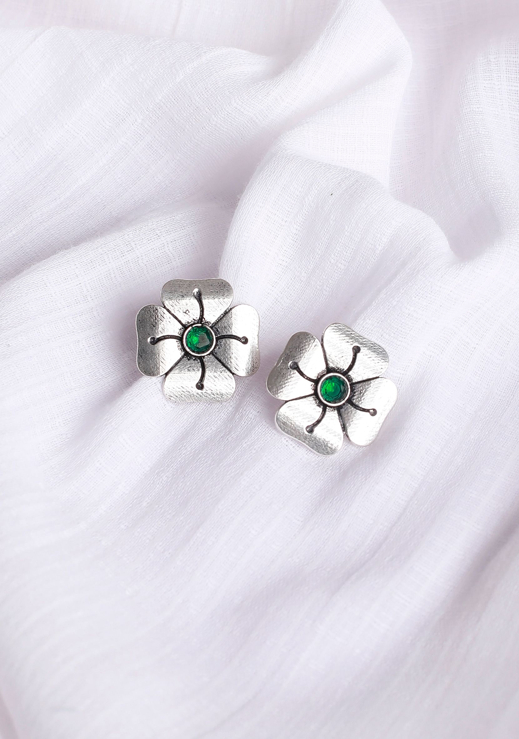 Emerald Green Studs Earrings