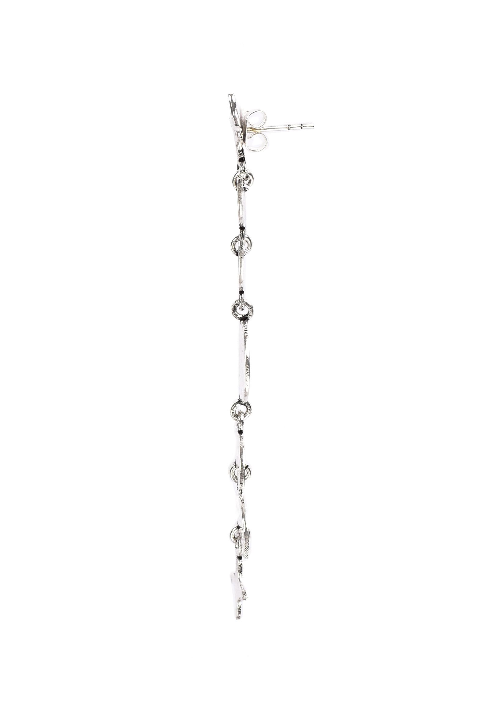 Moon Chain Brass Earrings