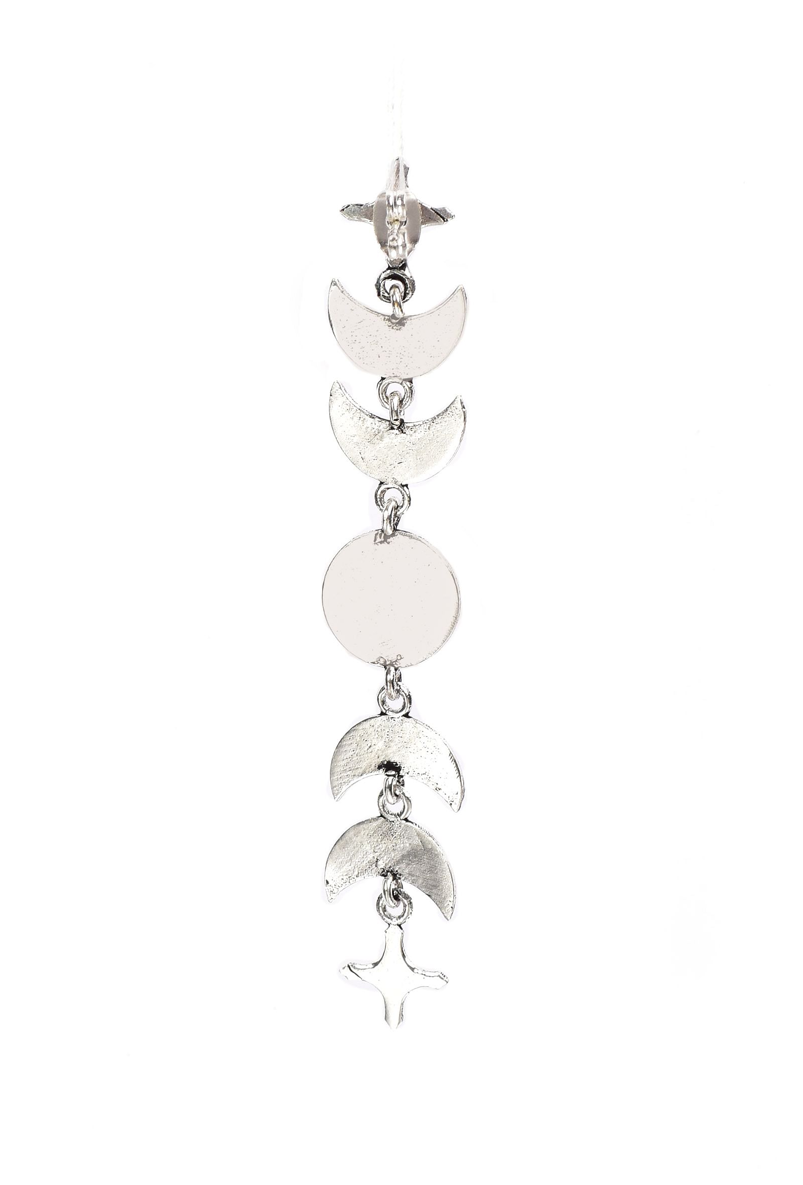 Moon Chain Brass Earrings