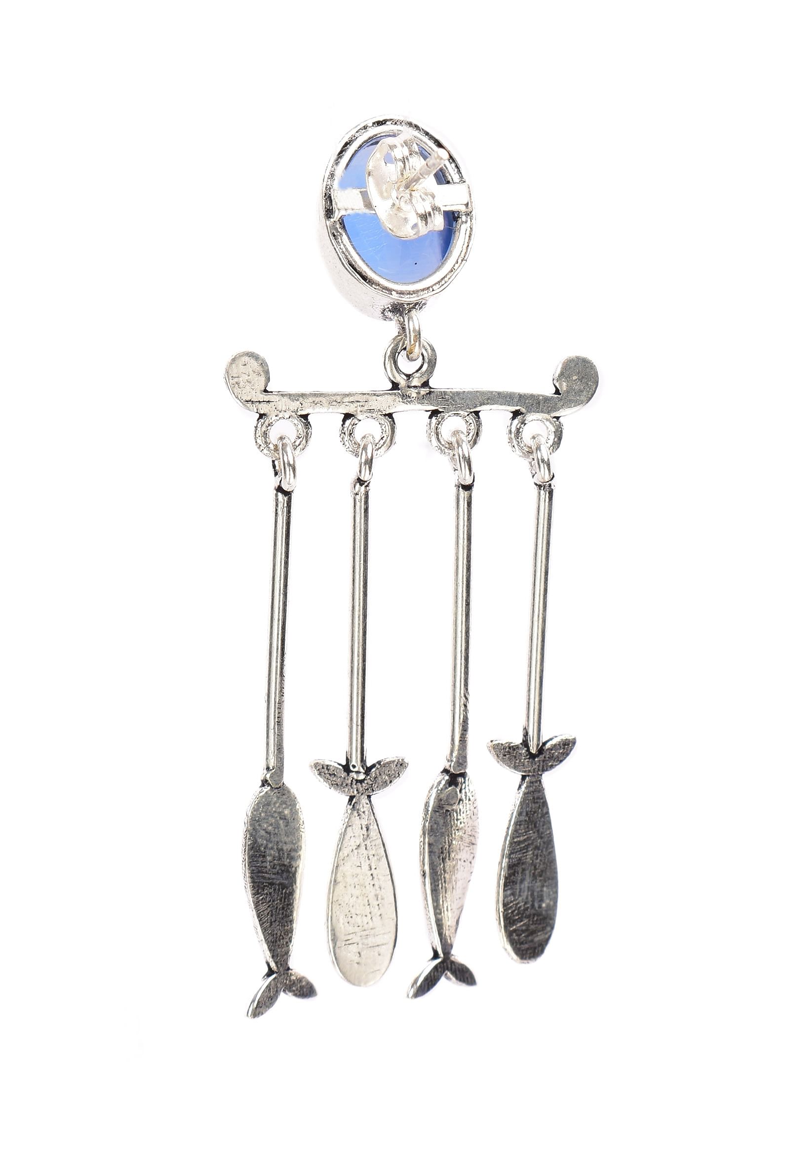 Marine Blue Brass Earrings