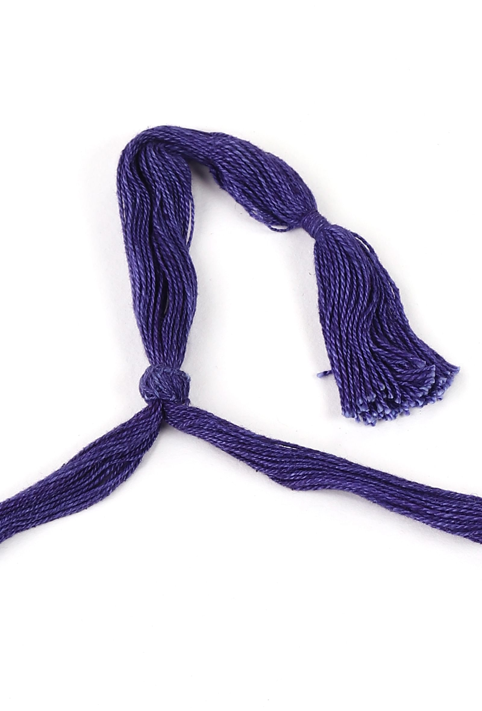 Violet Thread & German Silver Tribal Choker With Beads