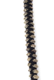Set Of 2: Zue Black Thread & Antique Plated Brass Beaded Anklets