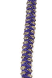 Set Of 2: Canisa Purple Thread & Antique Plated Brass Beaded Anklets