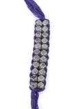 Set Of 2: Iba Purple Thread & Antique Plated Brass Beaded Anklets