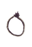 Set Of 2: Nura Brown Thread & Antique Plated Brass Beaded Anklets