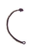 Set Of 2: Nura Brown Thread & Antique Plated Brass Beaded Anklets