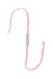 Set Of 2: Nyasia Pink Thread & Antique Plated Brass Beaded Anklets